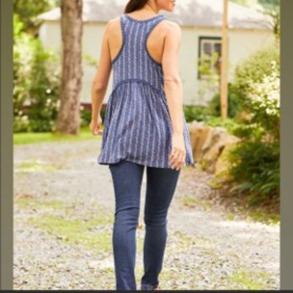Matilda Jane Beyond the Horizon Floral Babydoll Long Tank Top Shirt Medium NWT - Picture 8 of 8